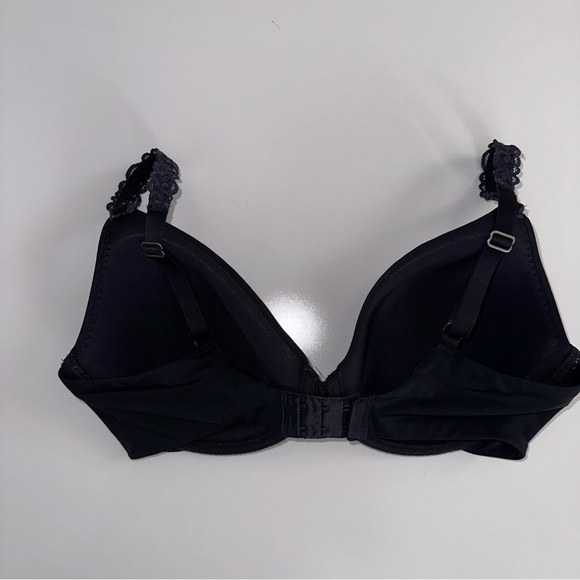 Natori Black T-Shirt Bra With Lace Straps 34DD Underwire - Picture 5 of 9